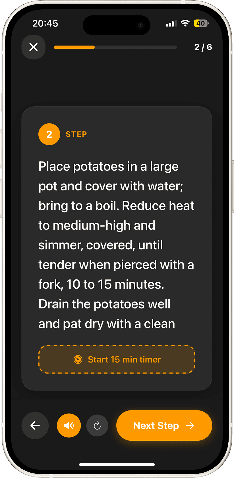 Hands-free cooking interface